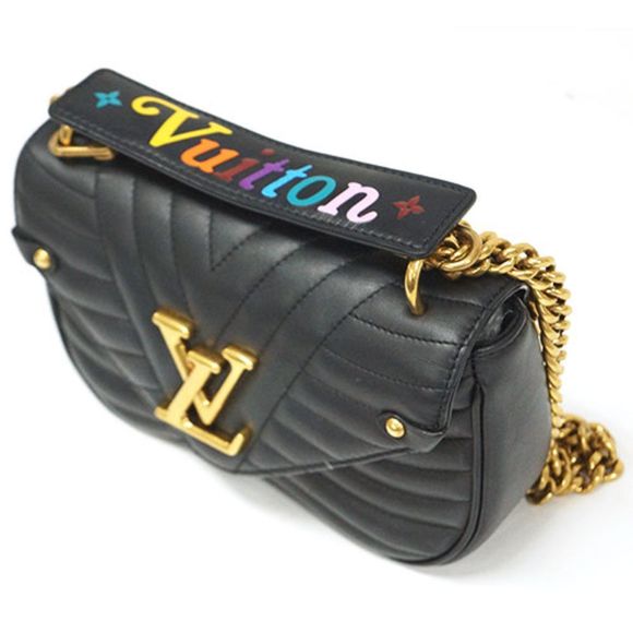 Louis Vuitton Smooth Calf New Wave Chain Bag PM Shoulder Black - Picture 3 of 14